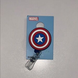 Marvel Captain America Shield ID Reel - Red, White, Blue NWT